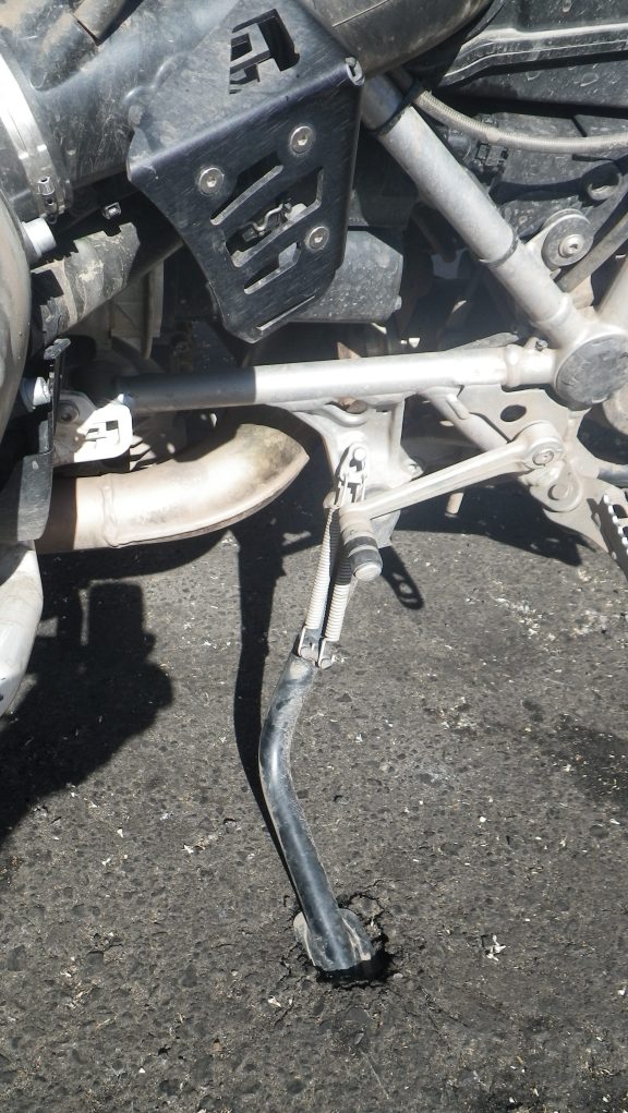 Heavy bike, super heated pavement...