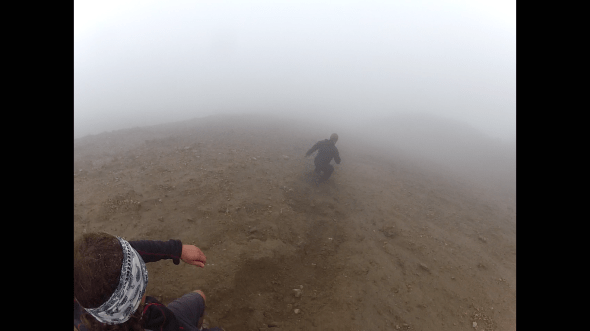 Trouncing down the volcano