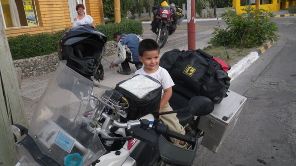 Fascinated wee lad, whose Mother asked if he could mount for a photo